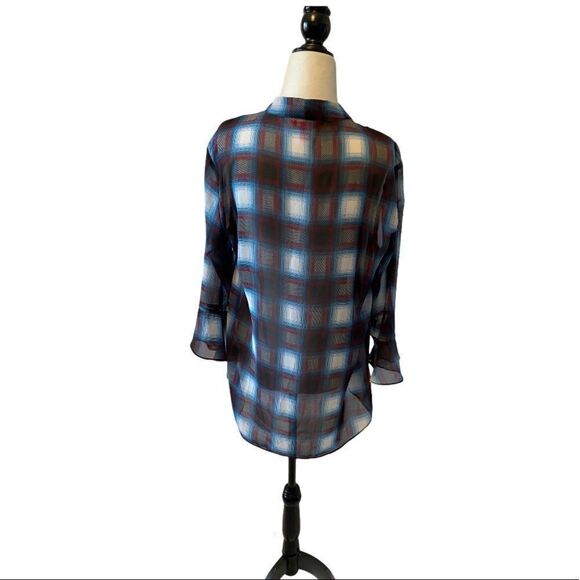 JOEFRESH Plaid Loose 3/4Length Sleeve Top S - Picture 4 of 7